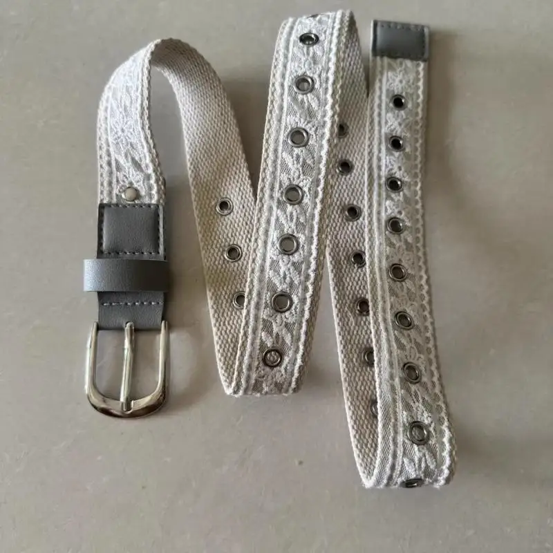 Vintage Lace Canvas Belt For Women Fashionable Metal Buckle Decorative Waistband Retro Jean Accessory Korean Trendy Design 110cm
Vintage Lace Canvas Belt For Women Fashionable Metal Buckle Decorative Waistband Retro Jean Accessory Korean Trendy Design 110cm