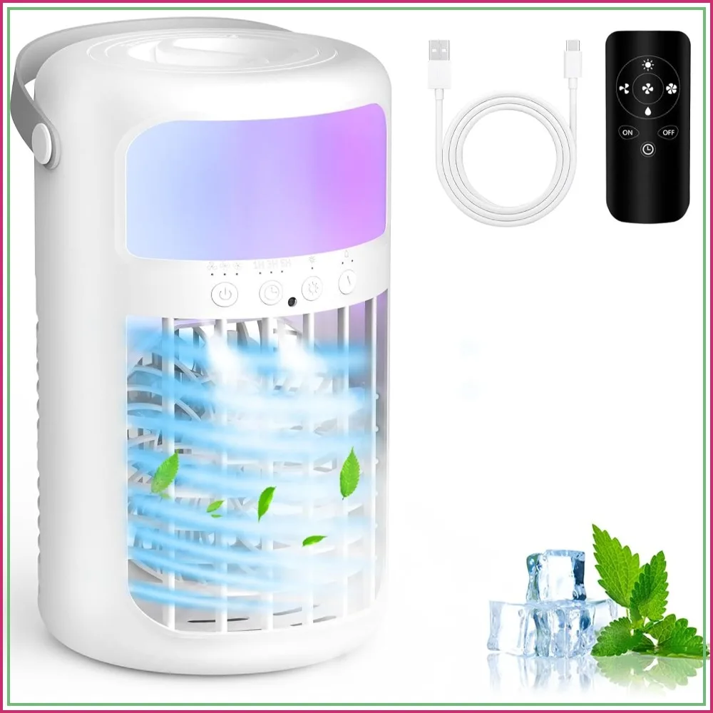 2026 Upgraded 4-in-1 Portable Air Conditioner, 1500ml Ice Fan with 3 Speeds & 2 Mist Modes, Ultra-Quiet Desktop AC Fan with Remote & Timer for Bedroom Office
2026 Upgraded 4-in-1 Portable Air Conditioner, 1500ml Ice Fan with 3 Speeds & 2 Mist Modes, Ultra-Quiet Desktop AC Fan with Remote & Timer for Bedroom Office