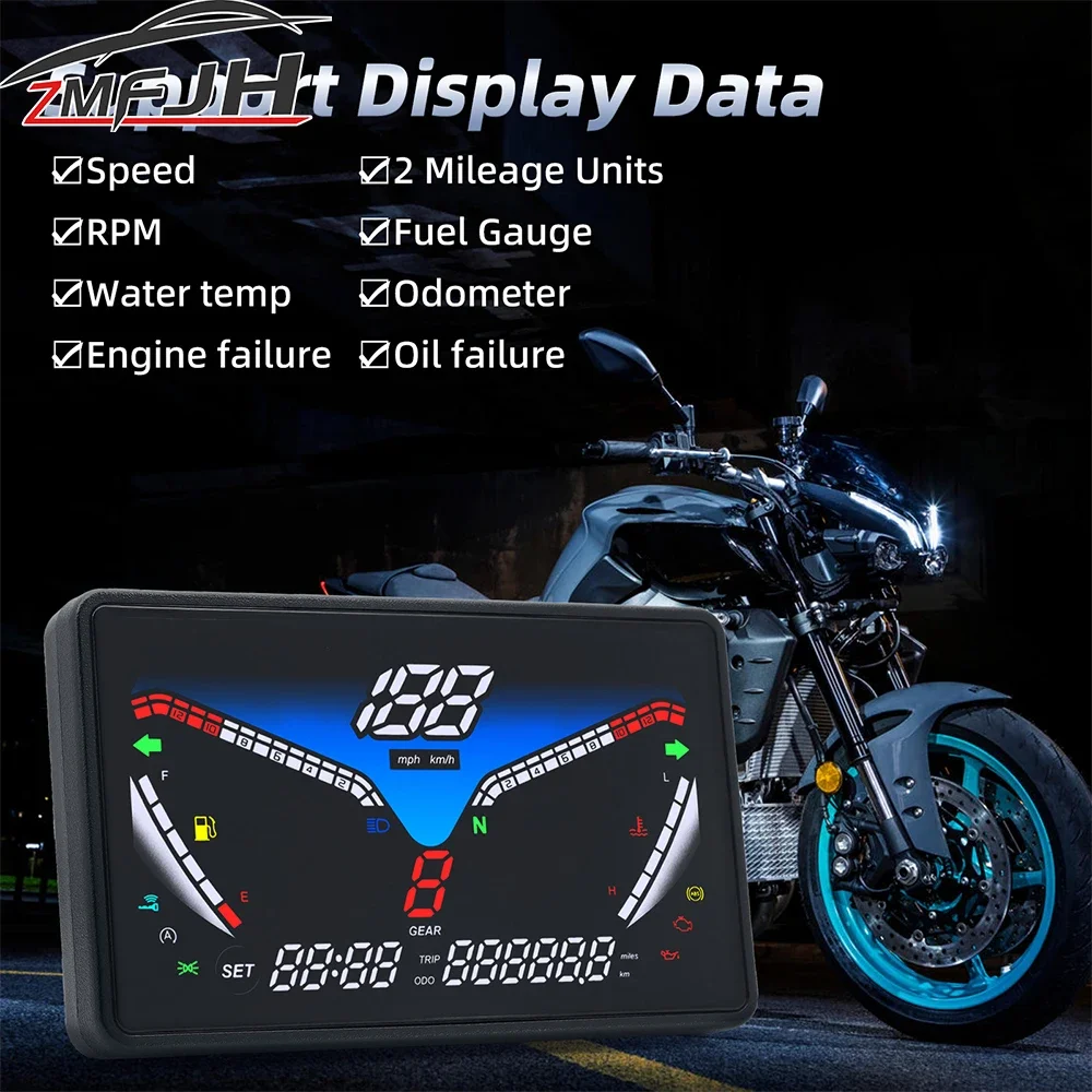 AD светодиодный цифровой измеритель скорости мотоцикла, одометр об/мин с указателем поворота, уровень топлива, температура воды, мотоциклетный инструмент по индивидуальному заказу
AD светодиодный цифровой измеритель скорости мотоцикла, одометр об/мин с указателем поворота, уровень топлива, температура воды, мотоциклетный инструмент по индивидуальному заказу