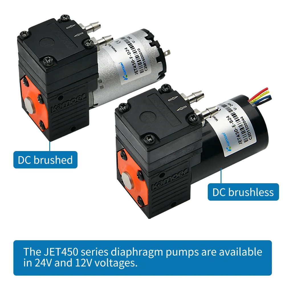 Kamoer 450ml/min JET450 Diaphragm Liquid Pump 24V DC Motor 8000H Suction Lift 4m-6m with Metal Connectors for Lab and Filling
Kamoer 450ml/min JET450 Diaphragm Liquid Pump 24V DC Motor 8000H Suction Lift 4m-6m with Metal Connectors for Lab and Filling