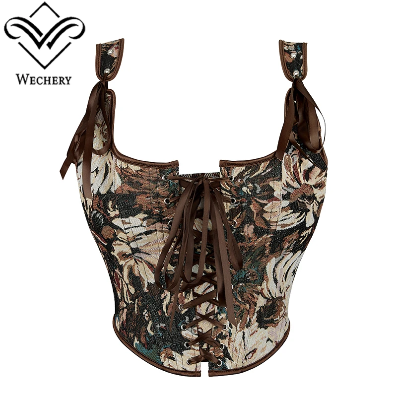 Wechery Women's Corset Tank Crop Top Vintage Floral Sleeveless Camisole French Style Body Shaper Bustier
Wechery Women's Corset Tank Crop Top Vintage Floral Sleeveless Camisole French Style Body Shaper Bustier