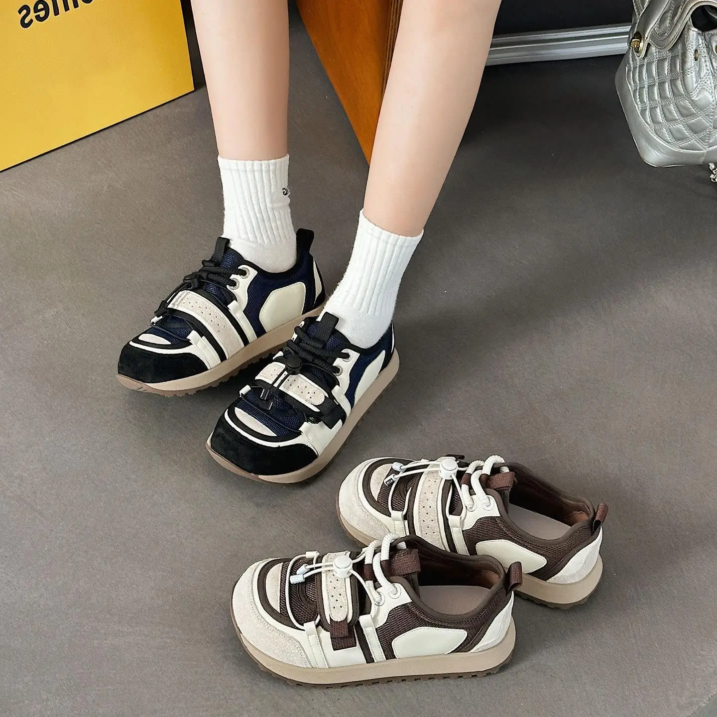 Women's Casual Breathable Leather Sneakers Big Head Doll Shoes Comfortable round Toe Rubber Outsole Spring Autumn Season
Women's Casual Breathable Leather Sneakers Big Head Doll Shoes Comfortable round Toe Rubber Outsole Spring Autumn Season