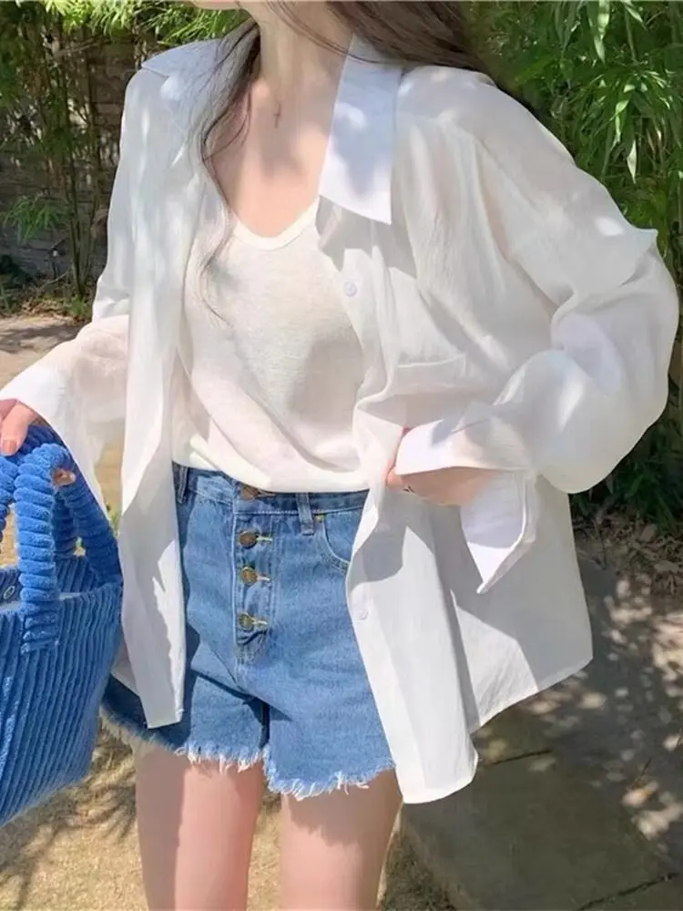 Women White Oversized Button Down Shirt Lightweight Textured Fabricloose Fit Long Sleeve Casual Cover Up Blouse
Women White Oversized Button Down Shirt Lightweight Textured Fabricloose Fit Long Sleeve Casual Cover Up Blouse
