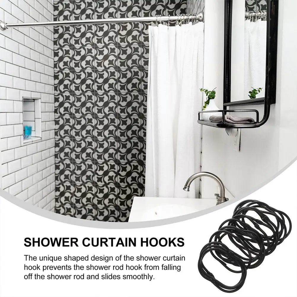 12pcs Shower Curtain Hooks Black Oval Rings for Bathroom Rod Easy Clean AntiRust Decorative Curtains Hardware SmoothSliding
12pcs Shower Curtain Hooks Black Oval Rings for Bathroom Rod Easy Clean AntiRust Decorative Curtains Hardware SmoothSliding