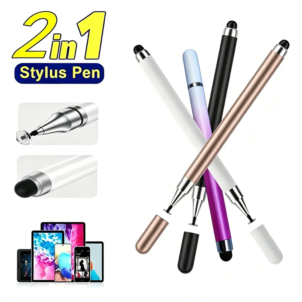 Smart Tablet Phone Universal 2 in 1 Capacitive Stylus Pen Drawing Pens for iPhone/Android All Capacitive Touch Screens
Smart Tablet Phone Universal 2 in 1 Capacitive Stylus Pen Drawing Pens for iPhone/Android All Capacitive Touch Screens