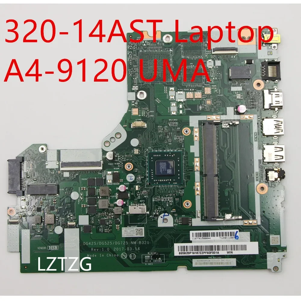 Материнская плата для ноутбука Lenovo ideapad 320-14AST, материнская плата A4-9120 UMA 5B20P19167
Материнская плата для ноутбука Lenovo ideapad 320-14AST, материнская плата A4-9120 UMA 5B20P19167