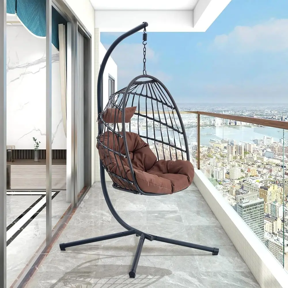 Rattan Wicker Hanging Egg Chair with Stand, Cushions, Pillows, UV-Resistant, Durable for Outdoor Use
Rattan Wicker Hanging Egg Chair with Stand, Cushions, Pillows, UV-Resistant, Durable for Outdoor Use