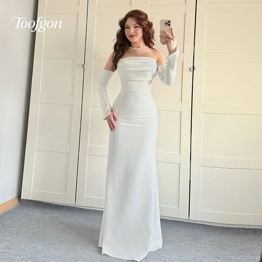 Toofgon Elegant Strapless Mermaid Evening Dresses Customized Women Prom Gown With Long Sleeve Formal Party Birthday Dress
Toofgon Elegant Strapless Mermaid Evening Dresses Customized Women Prom Gown With Long Sleeve Formal Party Birthday Dress