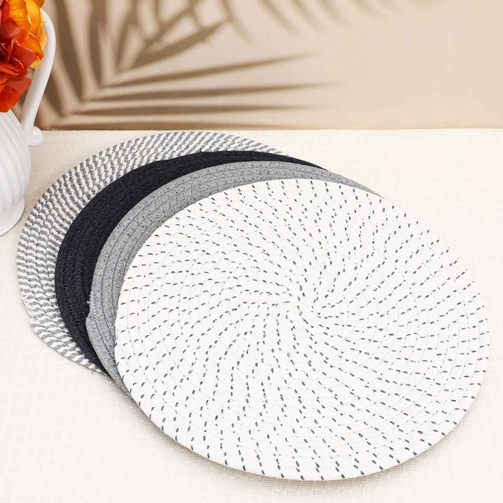 Round Woven Placemats Cotton Rope Coasters Non Slip Kitchen Hot Pads Table Placemats Pot Holders Trivets For Countertops Braided
Round Woven Placemats Cotton Rope Coasters Non Slip Kitchen Hot Pads Table Placemats Pot Holders Trivets For Countertops Braided