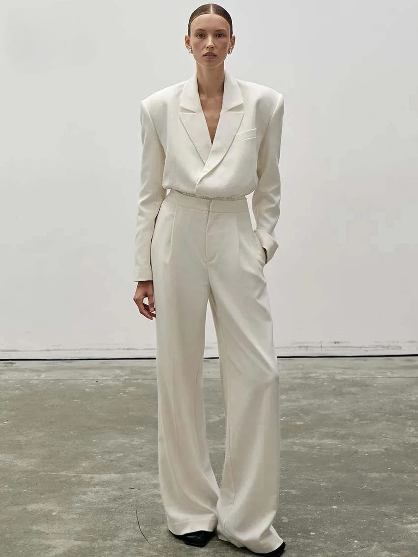 2024New Beige Office Elegant Womens 2Piece Outfit Set Fashion Lapel Long Sleeve Button Shirts and Simple High Waist Trousers Set
2024New Beige Office Elegant Womens 2Piece Outfit Set Fashion Lapel Long Sleeve Button Shirts and Simple High Waist Trousers Set