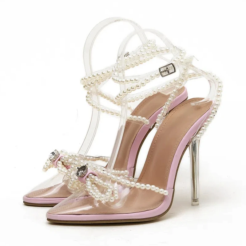 New Style Women's High Heels French Pointed Sexy Sweet Pearl Bow Rhinestone Transparent High Heel Sandals Women's Single Shoes
New Style Women's High Heels French Pointed Sexy Sweet Pearl Bow Rhinestone Transparent High Heel Sandals Women's Single Shoes