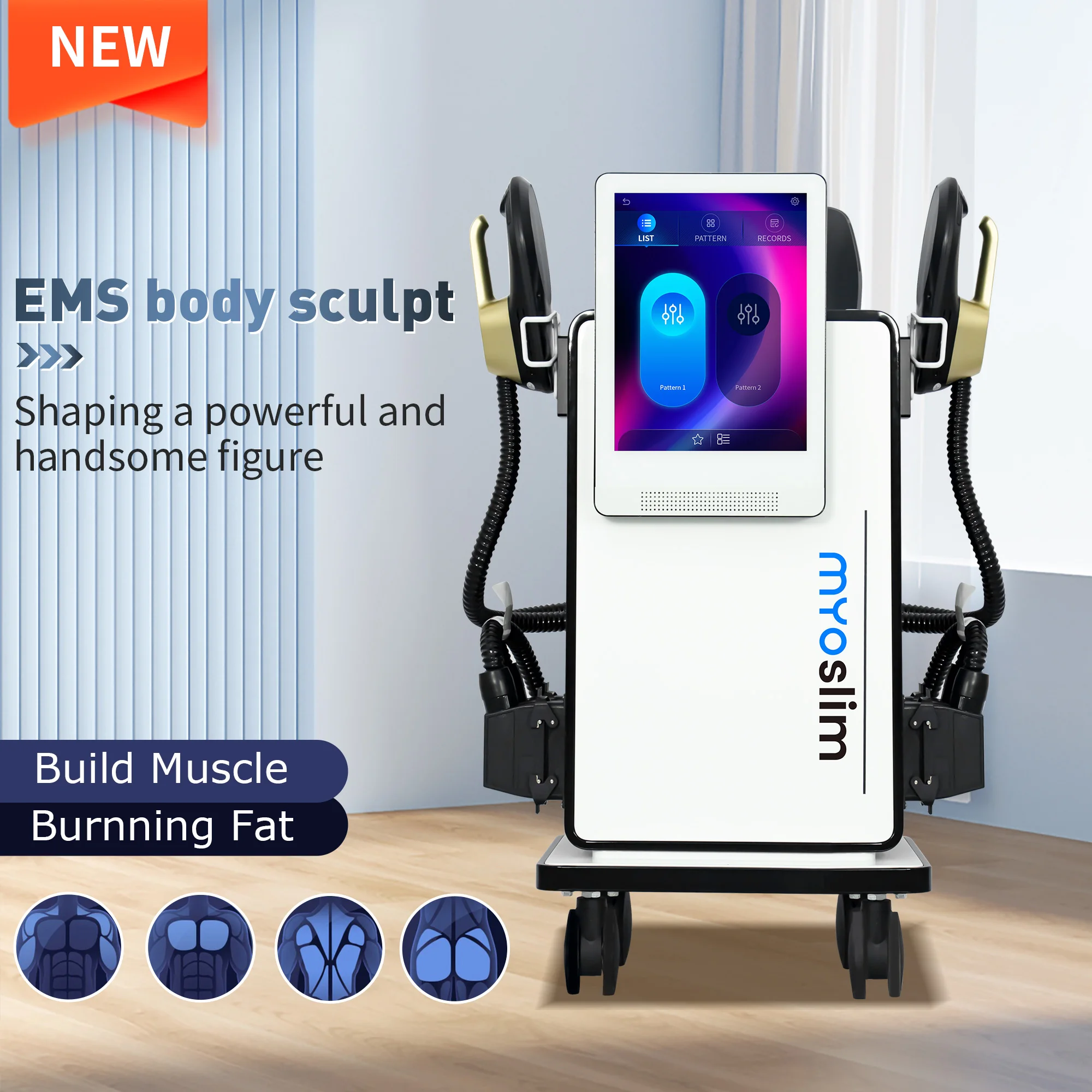 RF MYOsilm Sculpt Machine Скульптура тела 6500 Вт Электромагнитная потеря веса Технология стимуляции мышц жира Салон
RF MYOsilm Sculpt Machine Скульптура тела 6500 Вт Электромагнитная потеря веса Технология стимуляции мышц жира Салон