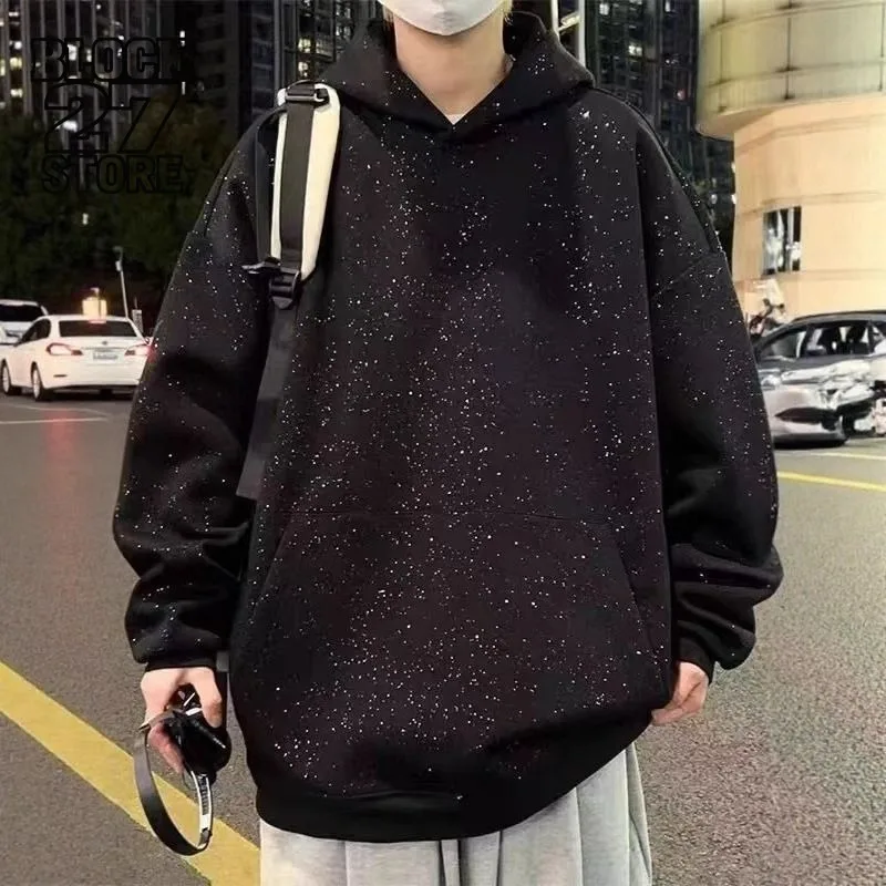 Mens Hoodie Harajuku Autumn Winter Heavy Cotton Starry Sequin Detail Pullover Unisex Loose Fit Warm High End Streetwear Fashion
Mens Hoodie Harajuku Autumn Winter Heavy Cotton Starry Sequin Detail Pullover Unisex Loose Fit Warm High End Streetwear Fashion
