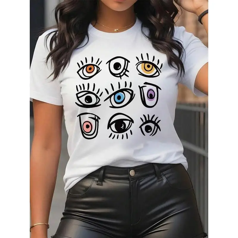 Abstract Eyes Graphic T-Shirt Artsy Minimalist Print Tee Slim Fit Casual Top for Women, Streetwear or Gift Idea S-3XL
Abstract Eyes Graphic T-Shirt Artsy Minimalist Print Tee Slim Fit Casual Top for Women, Streetwear or Gift Idea S-3XL