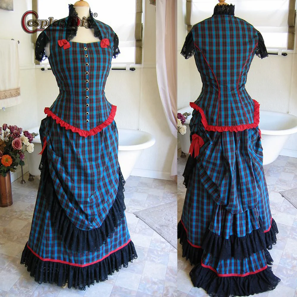 Victorian Sleevesless Plaid Bustle Dress 1880s Ball Gown Medieval Renaissance Costume Bustle Victorian Dress
Victorian Sleevesless Plaid Bustle Dress 1880s Ball Gown Medieval Renaissance Costume Bustle Victorian Dress
