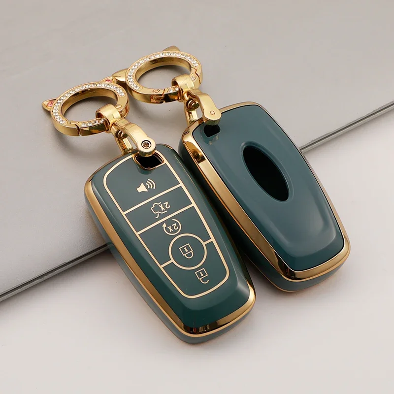 Gold Edge TPU Car Key Cases For Ford F-150 F-250 F-350 F-550 Explorer Fusion Mustang Edge 5 Buttons Smart Remote Control Cover
Gold Edge TPU Car Key Cases For Ford F-150 F-250 F-350 F-550 Explorer Fusion Mustang Edge 5 Buttons Smart Remote Control Cover