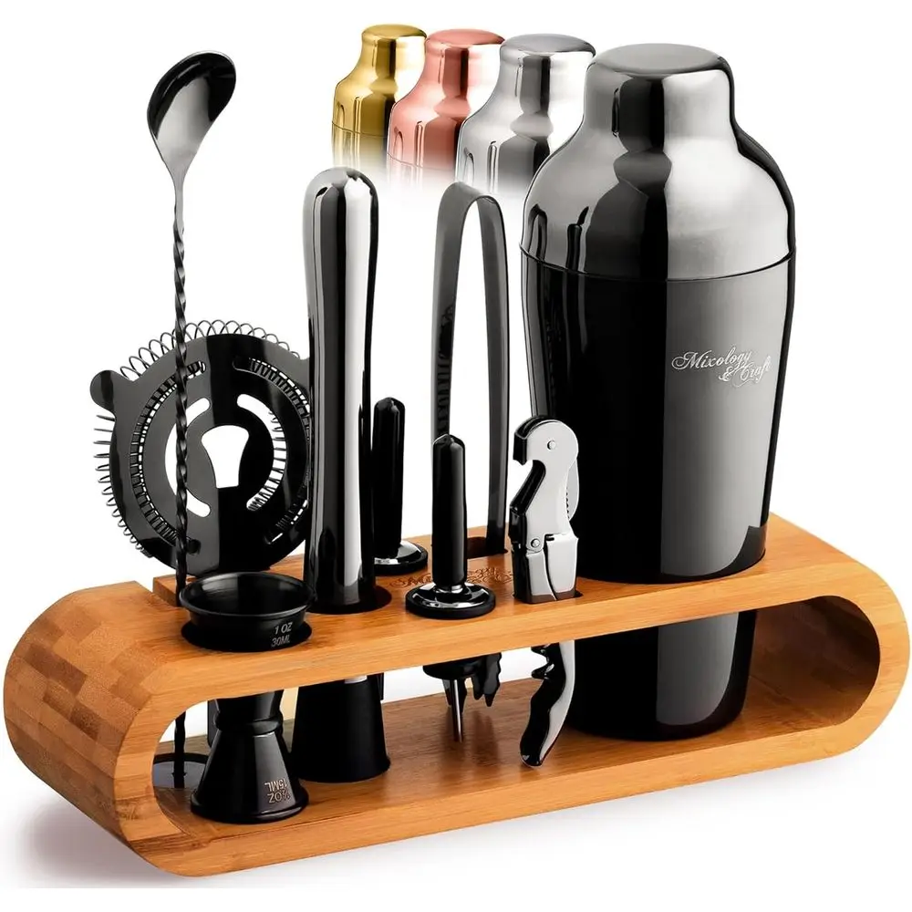 10-Piece Cocktail Shaker Set with Bamboo Stand - Premium Complete Bartending Kit for Home or Bar (Gun-Metal)
10-Piece Cocktail Shaker Set with Bamboo Stand - Premium Complete Bartending Kit for Home or Bar (Gun-Metal)