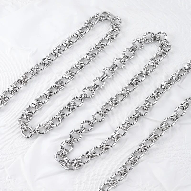 Stainless Steel Double Oval Rolo Link Chain DIY Necklace Bracelet Punk Hip Hop Jewelry Making Accessories Supplies for Men Women
Stainless Steel Double Oval Rolo Link Chain DIY Necklace Bracelet Punk Hip Hop Jewelry Making Accessories Supplies for Men Women