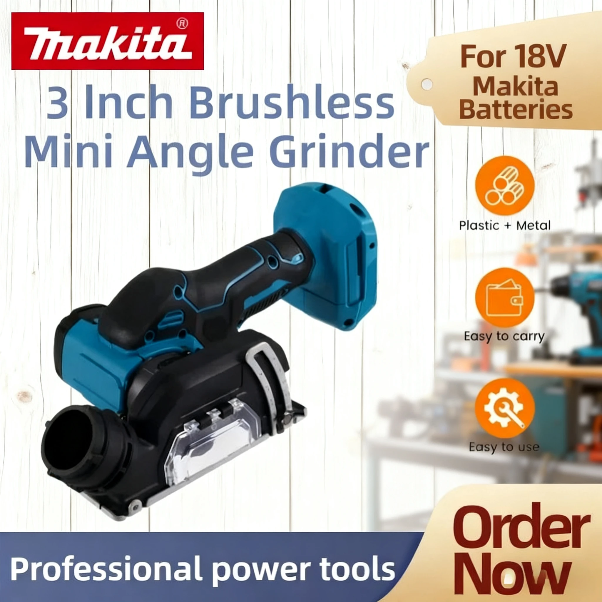 Makita 3 Inch Electric Cordless Angle Grinder Tile Cutter for Wood Tile Plastic 19500RPM Cut Off Tool for 18V Battery
Makita 3 Inch Electric Cordless Angle Grinder Tile Cutter for Wood Tile Plastic 19500RPM Cut Off Tool for 18V Battery