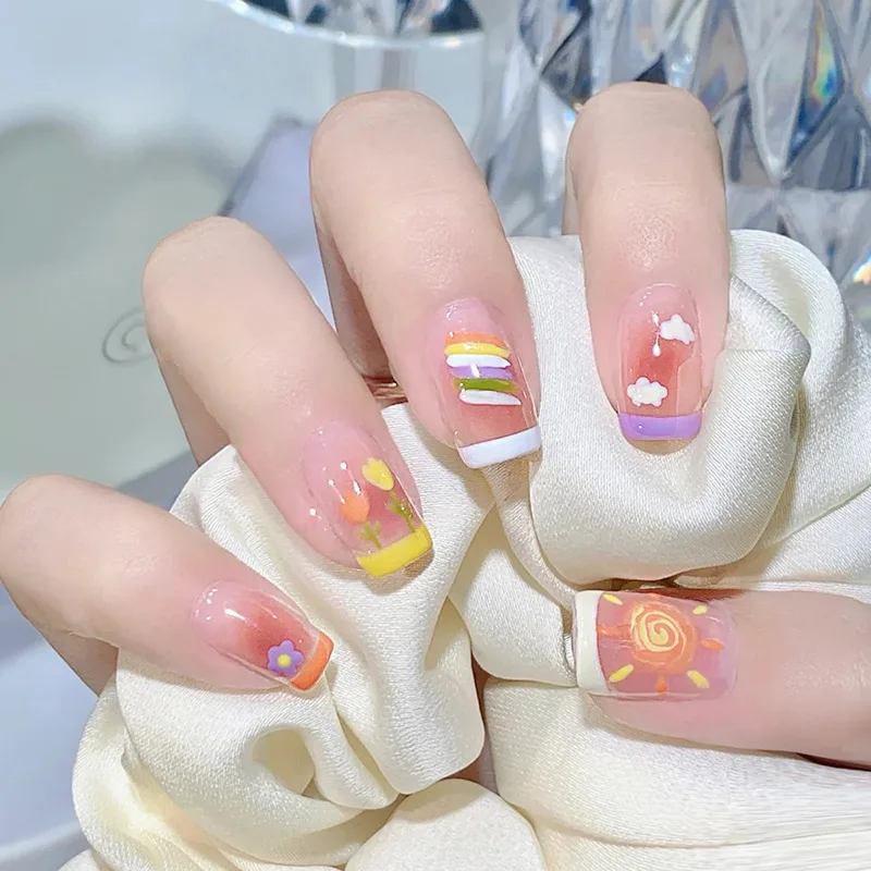 24PCS Candy Color Press-On Nails – Medium Square Shape With Playful Summer Prints & Iced Ombré Effect (Whimsical Sweet Style)
24PCS Candy Color Press-On Nails – Medium Square Shape With Playful Summer Prints & Iced Ombré Effect (Whimsical Sweet Style)