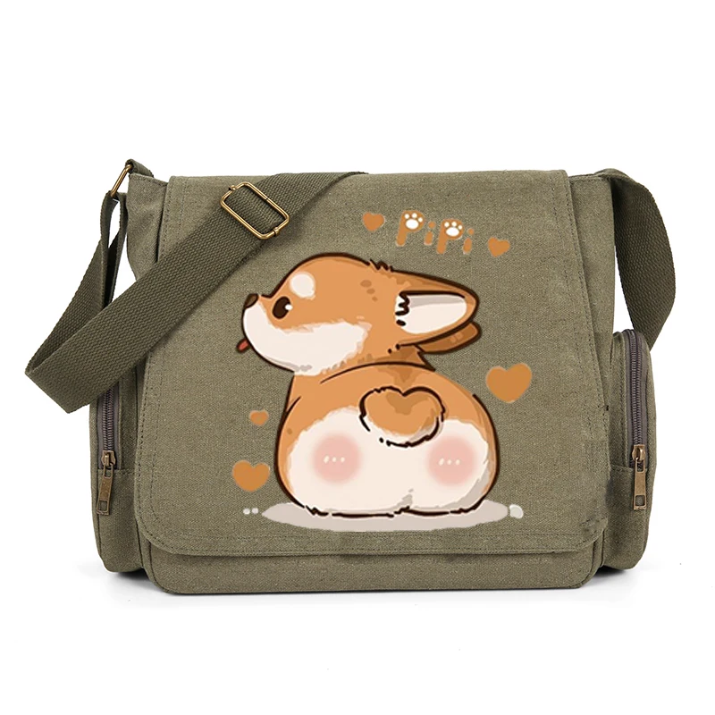 Women's Bag Cartoon Corgi Print Women's Shoudler Bag Multiple Pockets Message Bag Student Book Bag
Women's Bag Cartoon Corgi Print Women's Shoudler Bag Multiple Pockets Message Bag Student Book Bag