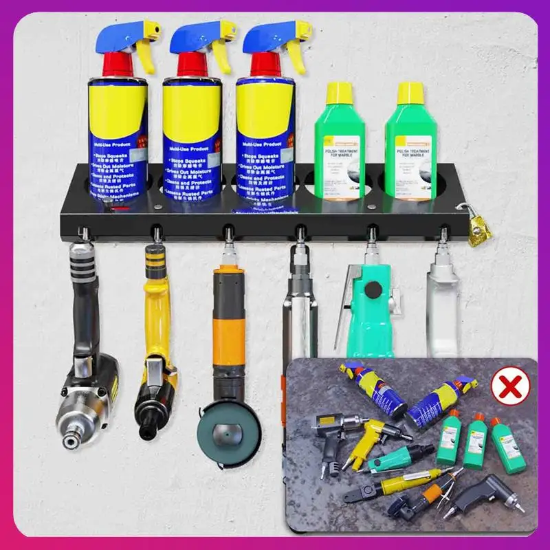 2PCS Pneumatic Tool Holder/Aerosol Rack Combo, Wall Mounted Spray Can Bottle Holder, Air Tool Organizer Durable Easy To Use
2PCS Pneumatic Tool Holder/Aerosol Rack Combo, Wall Mounted Spray Can Bottle Holder, Air Tool Organizer Durable Easy To Use