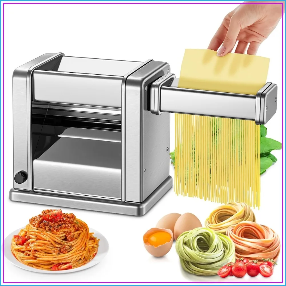 Electric Pasta Maker Machine, Adjustable Thickness Noodle Maker for Spaghetti, Fettuccine, Lasagna & Dumpling Skins | 7-Level Customization, Food-Grade Stainless Steel, Easy Clean
Electric Pasta Maker Machine, Adjustable Thickness Noodle Maker for Spaghetti, Fettuccine, Lasagna & Dumpling Skins | 7-Level Customization, Food-Grade Stainless Steel, Easy Clean