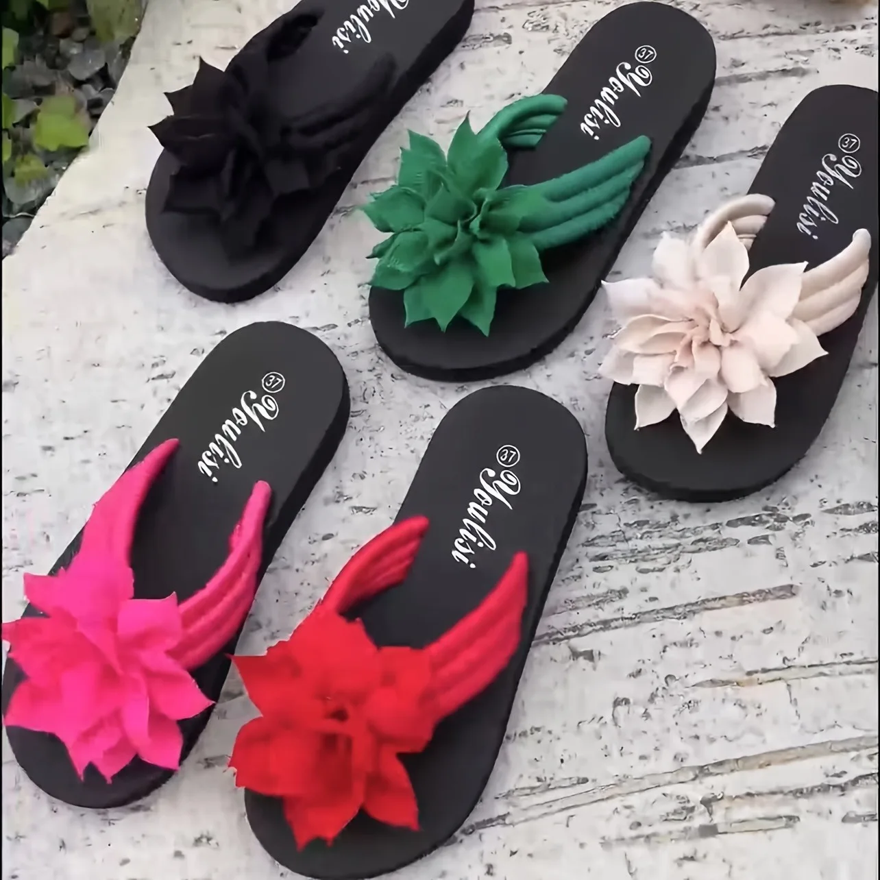 Women's Floral Flip Flops SlipOn Vacation Style Mid Heel Sandals Fabric Upper EVA Sole Insole Solid Color Summer Casual Footwear
Women's Floral Flip Flops SlipOn Vacation Style Mid Heel Sandals Fabric Upper EVA Sole Insole Solid Color Summer Casual Footwear
