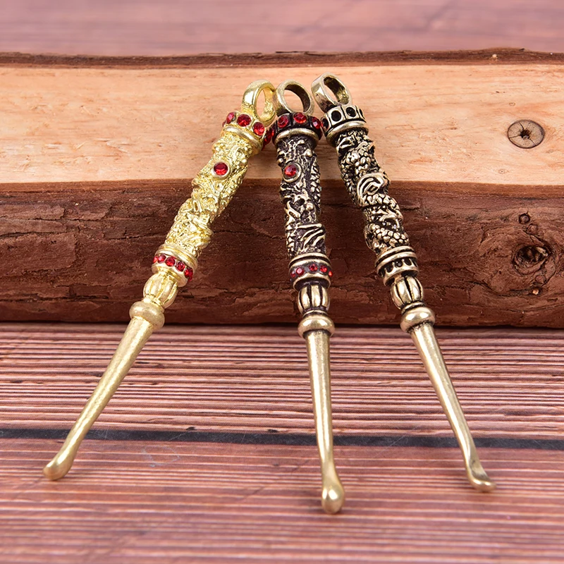 Creative Earpick Pendant Brass Diamond Carved Dragon Ear Wax Remover Cleaner Gift Ear Spoon Keychain Vintage Keyring Ear Pick
Creative Earpick Pendant Brass Diamond Carved Dragon Ear Wax Remover Cleaner Gift Ear Spoon Keychain Vintage Keyring Ear Pick