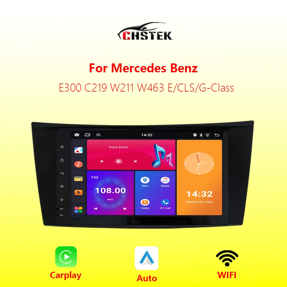 Car Radio Carplay Android Auto For Mercedes Benz E/G Class E500 E200 C219 W211 W219 W463 CLS CLK Audio Bluetooth WIFI GPS CHSTEK
Car Radio Carplay Android Auto For Mercedes Benz E/G Class E500 E200 C219 W211 W219 W463 CLS CLK Audio Bluetooth WIFI GPS CHSTEK