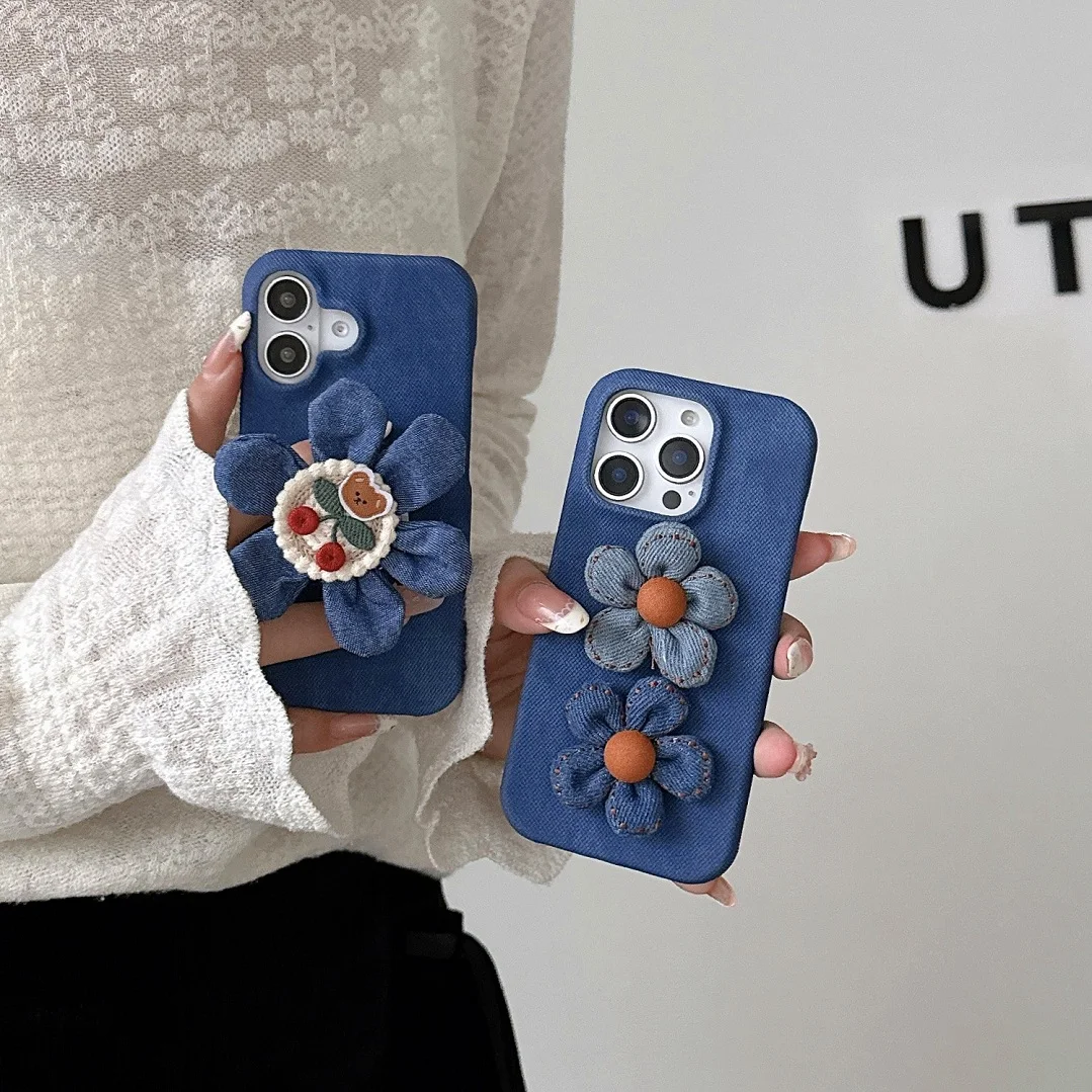 Fashion Cute 3D Flower Creative Bracket Denim Case For iPhone 11 12 13 14 15 16 Pro Max Plus Phone Bag Cover With Stand Holder
Fashion Cute 3D Flower Creative Bracket Denim Case For iPhone 11 12 13 14 15 16 Pro Max Plus Phone Bag Cover With Stand Holder