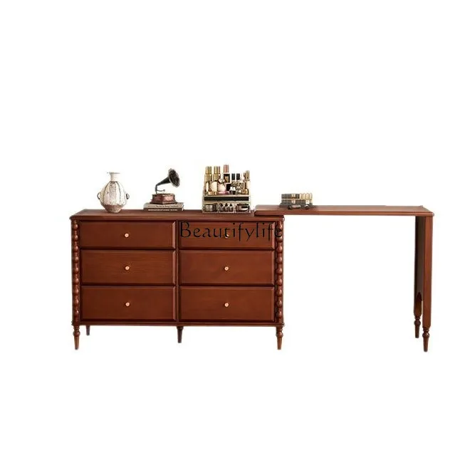 Nordic solid wood retro dresser bedroom desk dressing table corner chest integrated
Nordic solid wood retro dresser bedroom desk dressing table corner chest integrated
