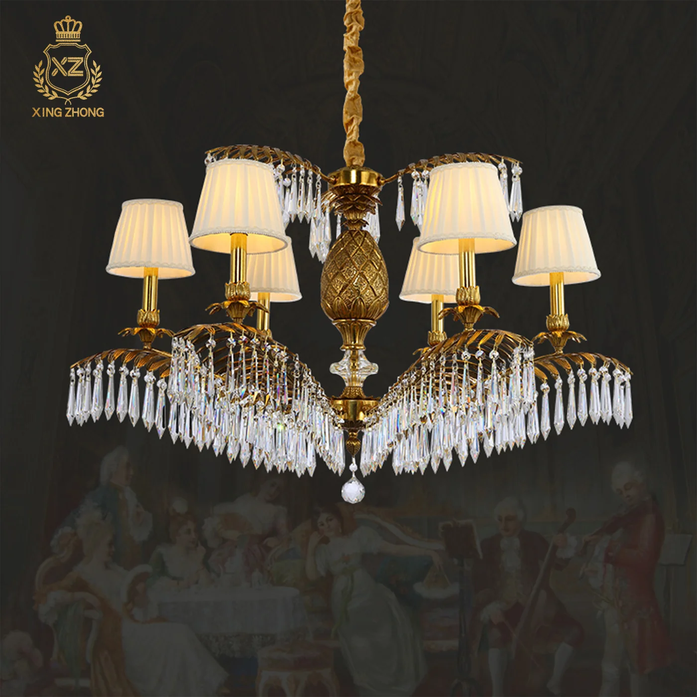 French Rococo Luxury Crystal Tassel Decor Living Room Banquet Hall Chandelier Dining Room Duplex Copper Pendant Lamp
French Rococo Luxury Crystal Tassel Decor Living Room Banquet Hall Chandelier Dining Room Duplex Copper Pendant Lamp