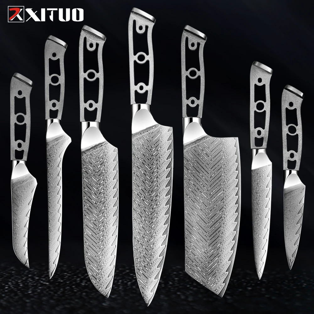 XITUO Damascus Steel Knife Blade Blank Handmade 67 layers VG10 DIY Sharp Finished Blade Kitchen Chef Making Knife Materials Tool
XITUO Damascus Steel Knife Blade Blank Handmade 67 layers VG10 DIY Sharp Finished Blade Kitchen Chef Making Knife Materials Tool