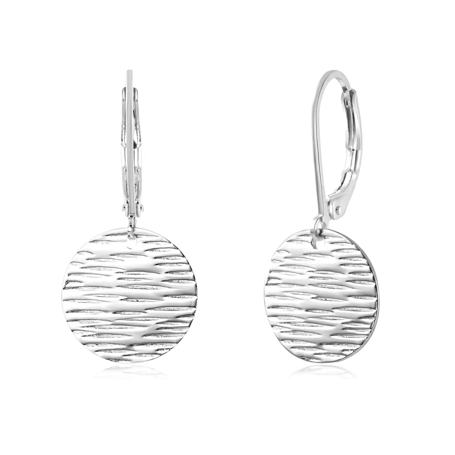 Textured Silver Circle Drop Earrings for Women | Hypoallergenic Dangle with Leverback, Everyday Jewelry Gift
Textured Silver Circle Drop Earrings for Women | Hypoallergenic Dangle with Leverback, Everyday Jewelry Gift