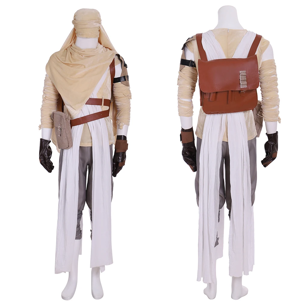 Movie SW Rey Cosplay Costume Woman's Top Pants Shawl Outfit with Accessories Halloween Party Show Suit
Movie SW Rey Cosplay Costume Woman's Top Pants Shawl Outfit with Accessories Halloween Party Show Suit