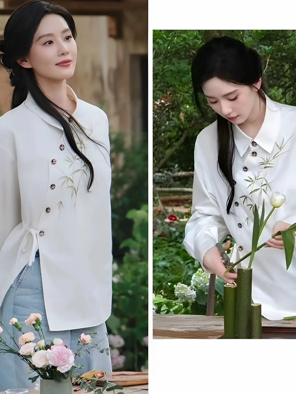 New Chinese Style Long Sleeve Shirt Women's Loose Fit Bamboo Leaf Embroidery Button up Casual Top High End Feelings White
New Chinese Style Long Sleeve Shirt Women's Loose Fit Bamboo Leaf Embroidery Button up Casual Top High End Feelings White