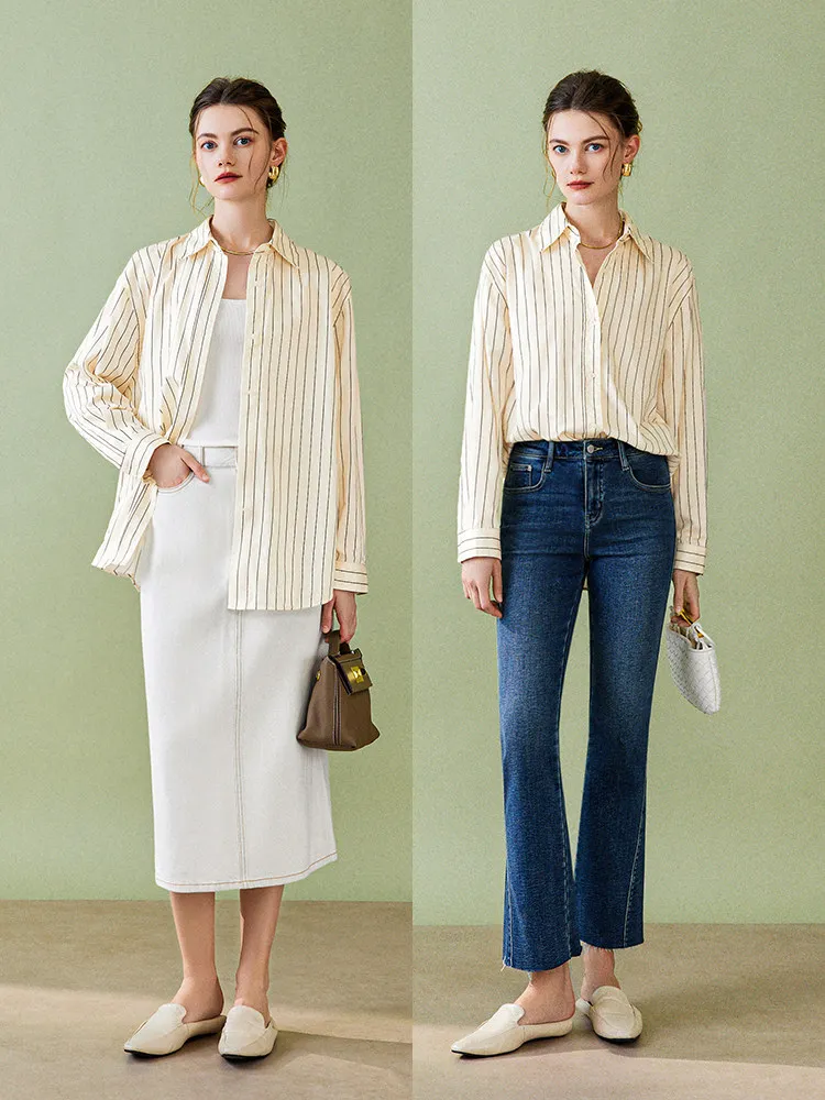 Ningxia jian Faionable Versatile Fre Vertical Stripes High Densi Cotton Fabric Two-Way Wear Loose irt Women's Clothing
Ningxia jian Faionable Versatile Fre Vertical Stripes High Densi Cotton Fabric Two-Way Wear Loose irt Women's Clothing