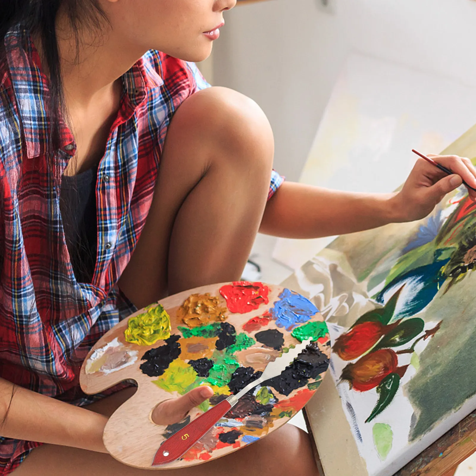 Набор из 5 шпателей для масляной живописи, прочные художественные ножи для смешивания, выравнивания и текстурирования акриловых красок, скребки для палитры, художественные принадлежности
Набор из 5 шпателей для масляной живописи, прочные художественные ножи для смешивания, выравнивания и текстурирования акриловых красок, скребки для палитры, художественные принадлежности