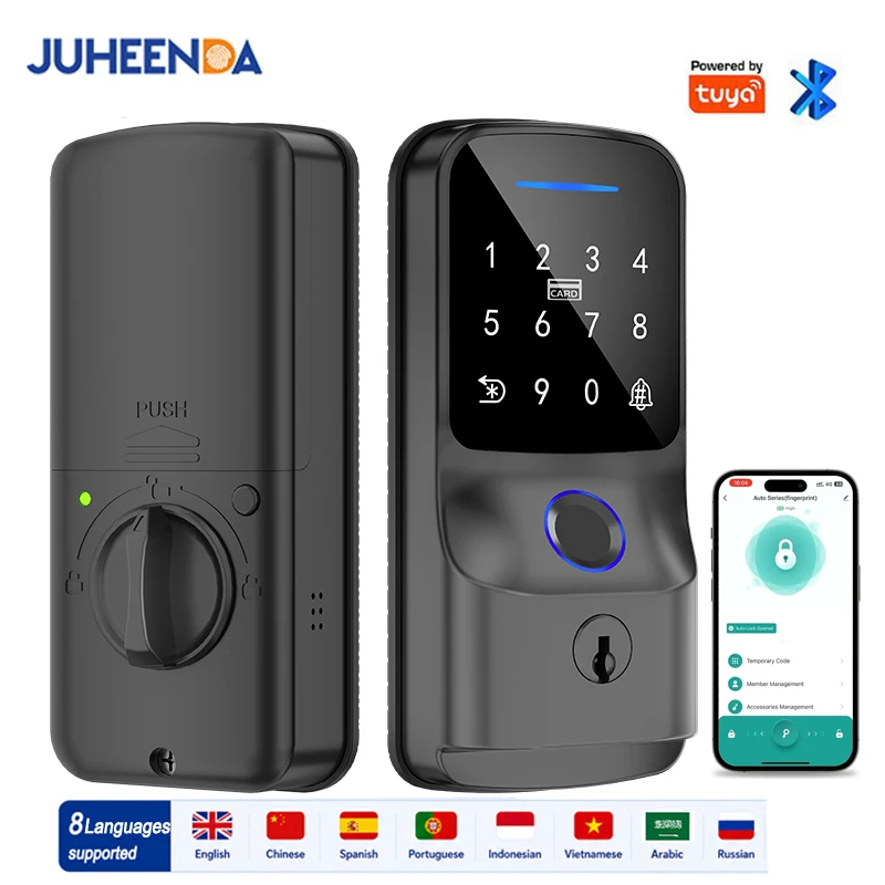 Tuya Bluetooth Auto Smart Deadbolt Lock App Remote Control Biometric Fingerprint Digital Keypad Key IC Card Home Entry Door Lock
Tuya Bluetooth Auto Smart Deadbolt Lock App Remote Control Biometric Fingerprint Digital Keypad Key IC Card Home Entry Door Lock