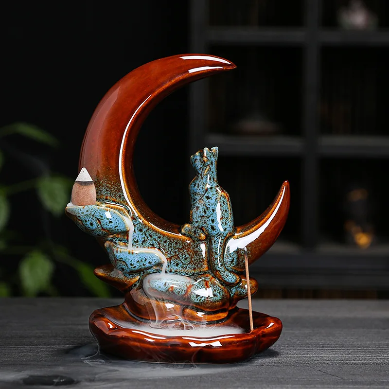 Blue Moon Cat Backflow Home Indoor Aromatherapy Creative Decorative Ceramic Incense Burner
Blue Moon Cat Backflow Home Indoor Aromatherapy Creative Decorative Ceramic Incense Burner