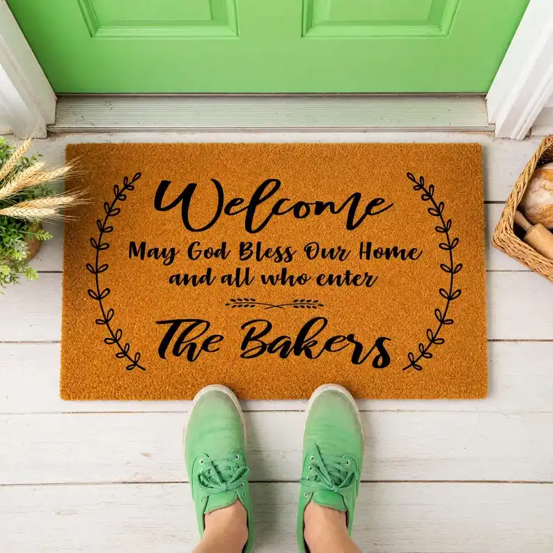 May God Bless Our Home Doormat Custom Name Doormat for Front Porch Funny Welcome Mat Housewarming Birthday Gifts Stylish Rugs
May God Bless Our Home Doormat Custom Name Doormat for Front Porch Funny Welcome Mat Housewarming Birthday Gifts Stylish Rugs