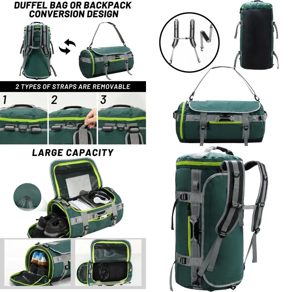 Large 60L Sports Gym Backpack with Shoe Compartment, Heavy Duty & Water Resistant, Green
Large 60L Sports Gym Backpack with Shoe Compartment, Heavy Duty & Water Resistant, Green