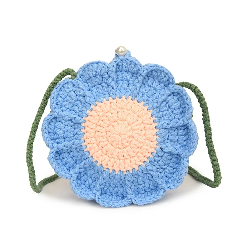 Knitted yarn bag, small fresh crochet bag, finished flower women's bag, shoulder bag
Knitted yarn bag, small fresh crochet bag, finished flower women's bag, shoulder bag