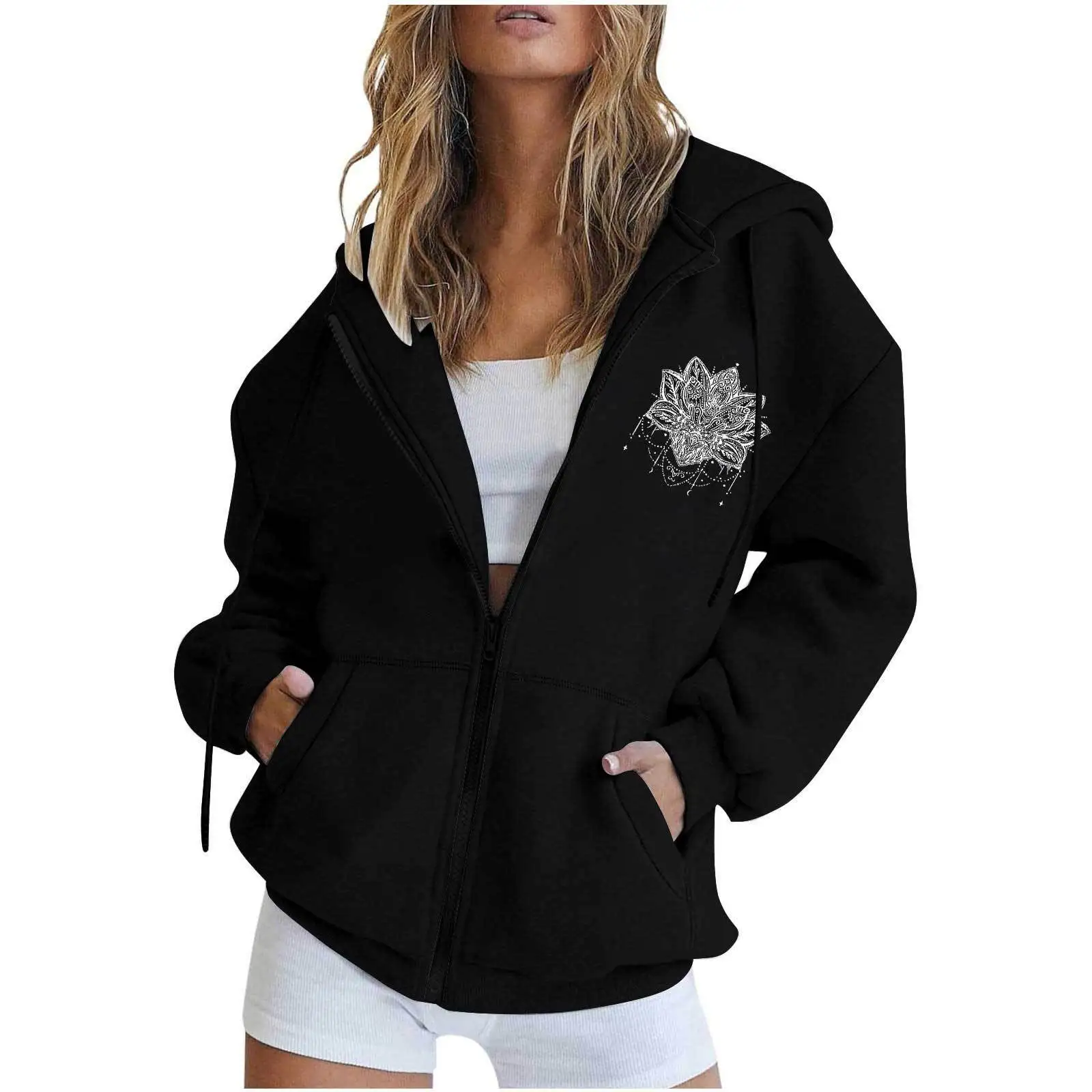 Women Zipper Hoodies 2023 Spring Autumn Fashion Print Sweatshirts Loose Tops Hip Hop Harajuku Jackets Female Casual Outerwear
Women Zipper Hoodies 2023 Spring Autumn Fashion Print Sweatshirts Loose Tops Hip Hop Harajuku Jackets Female Casual Outerwear