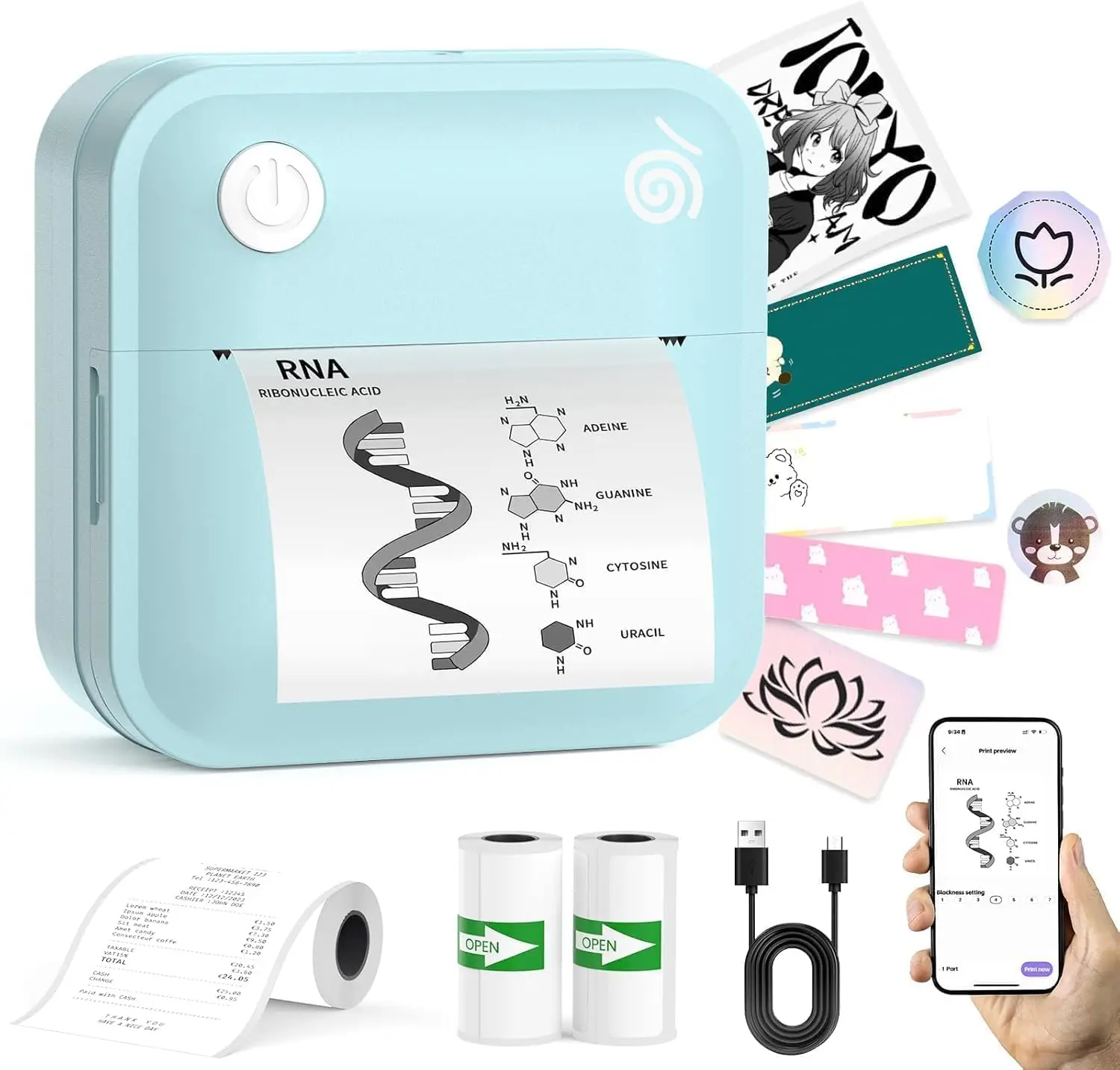 Maker Machine Portable Label Printer with Multiple Templates Wireless BT Label Maker for Home Office School