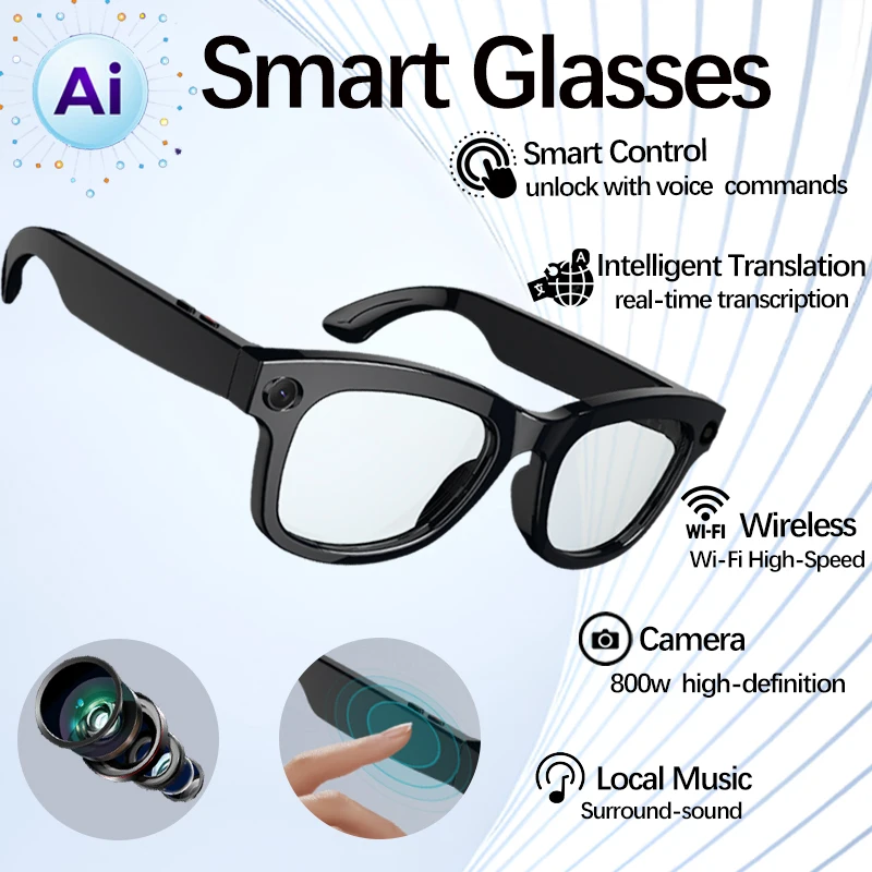 Новинка 2025, умные очки с искусственным интеллектом, защитные линзы от ультрафиолета, Bluetooth-вызов, голосовой помощник, HD-камера, Vedio, музыка, умные очки
Новинка 2025, умные очки с искусственным интеллектом, защитные линзы от ультрафиолета, Bluetooth-вызов, голосовой помощник, HD-камера, Vedio, музыка, умные очки