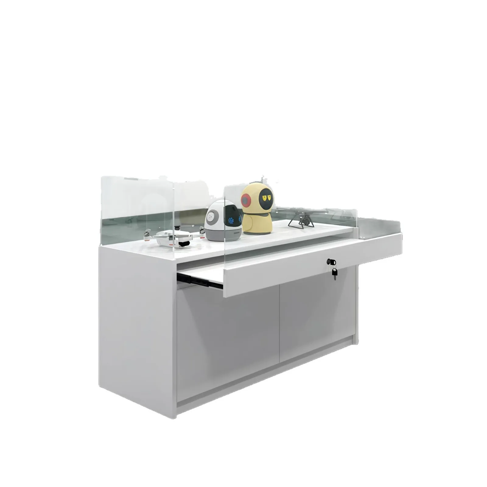 High-end checkout page showcase doll mobile phone store glasses commercial glass display case jewelry cosmetics
High-end checkout page showcase doll mobile phone store glasses commercial glass display case jewelry cosmetics