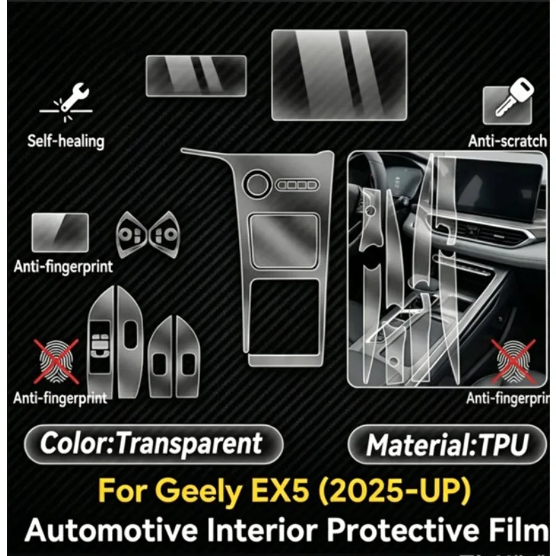 TPU Film Car Interior Central Control Navigation Panel Accessories Sticker For GEELY EX5 E5 2025 TPU Transparent Protective
TPU Film Car Interior Central Control Navigation Panel Accessories Sticker For GEELY EX5 E5 2025 TPU Transparent Protective
