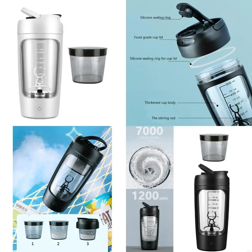 Electric Shaker with Powder Compartment 650ml Shaker Protein Shake Rechargeable Protein Mixer Shaker for Protein Shake
Electric Shaker with Powder Compartment 650ml Shaker Protein Shake Rechargeable Protein Mixer Shaker for Protein Shake